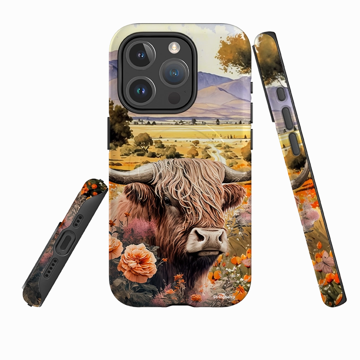 Minimal Surface Layer iPhone MagSafe Tough Case - Highland Cow III