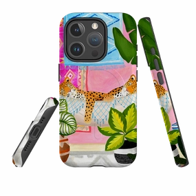 iPhone MagSafe Tough Case - Leopards in Hammock By Bex Parkin Smooth Outline