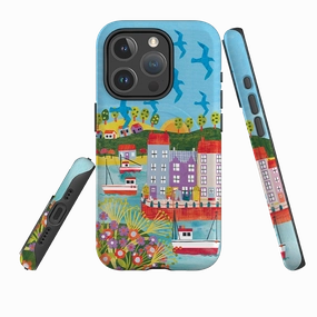 iPhone MagSafe Tough Case - Harbour Side By Tracey English Rugged Finish Luxury Finish Texture