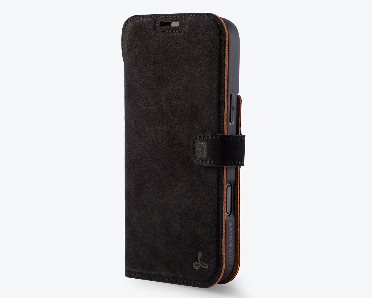 Hybrid Grip Finish Comfort Grip Apple iPhone 17 Pro Max - Vintage Leather Wallet Phone Case