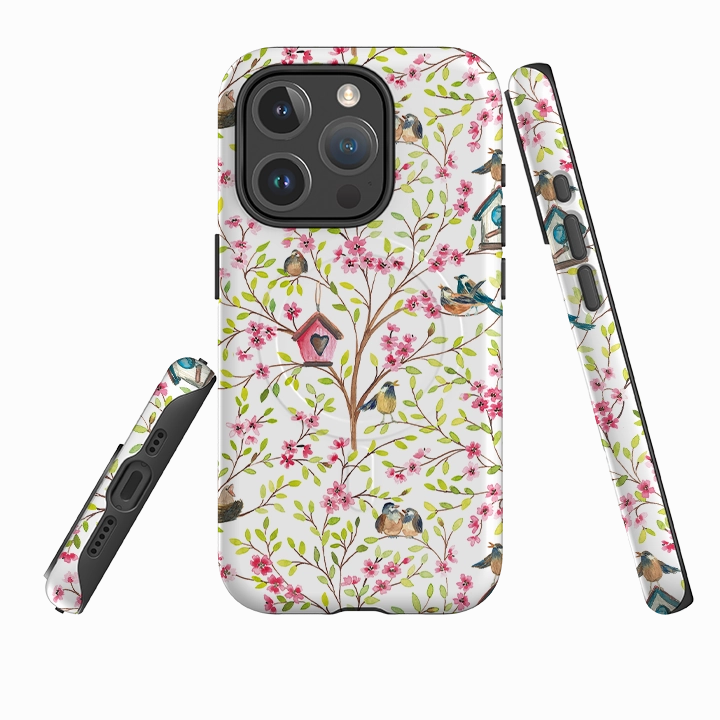 iPhone MagSafe Tough Case -  Spring Pattern By Elisabeth Haager Flexible frame Rugged Design Style