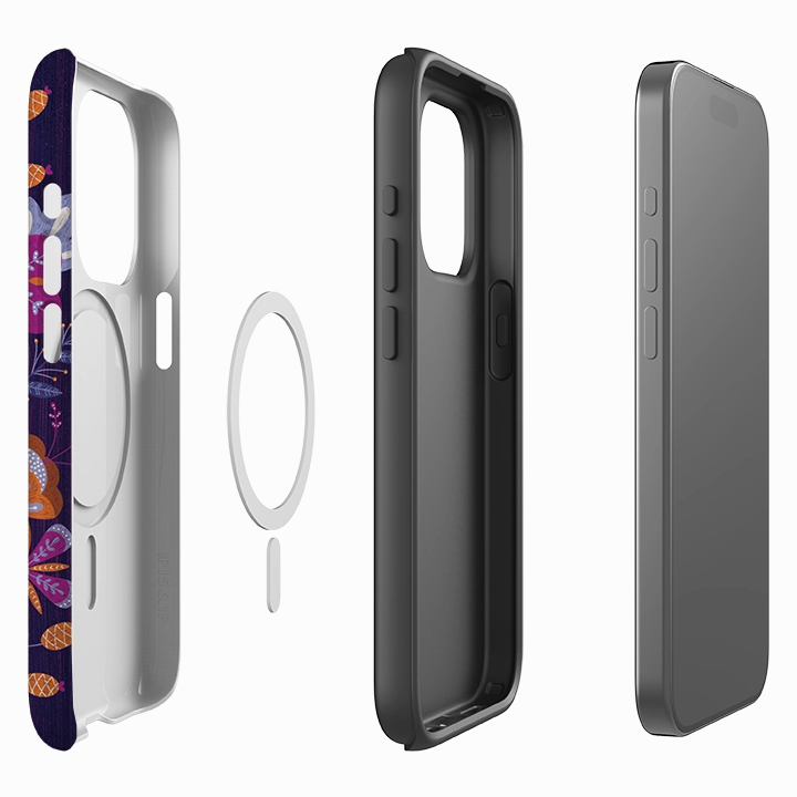 Camera Protection Ergonomic Texture iPhone MagSafe Tough Case -  Sugar Skull By Jenny Zemanek