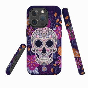 iPhone MagSafe Tough Case -  Sugar Skull By Jenny Zemanek Sleek Finish
