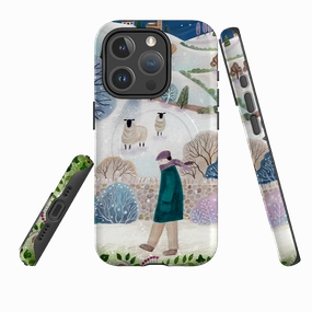 Compact Pattern Matte Build iPhone MagSafe Tough Case -  Across Snowy Fields By Bex Parkin