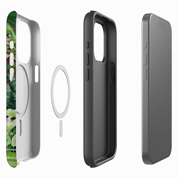 Gloss Finish Texture Fashion Texture iPhone MagSafe Tough Case - Green House Tiger By Bex Parkin