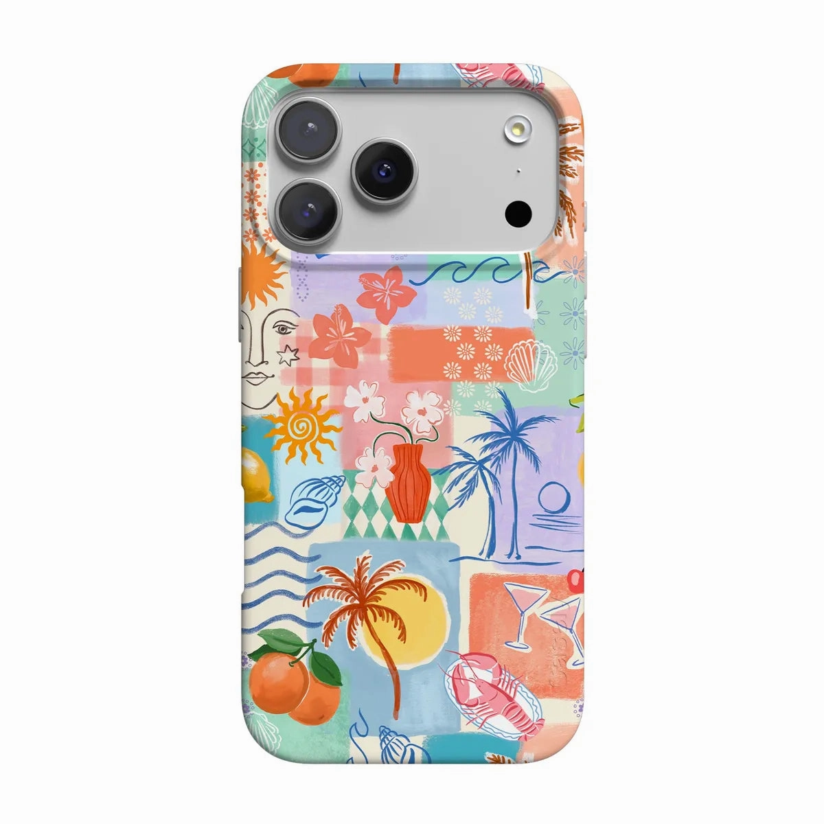 Tropical Heat | Beachy Collage Case Polished Texture Clear Edge