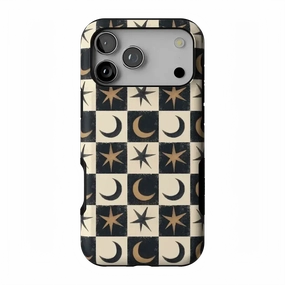 Marble Texture Mystic Moonstar | Black Celestial Case