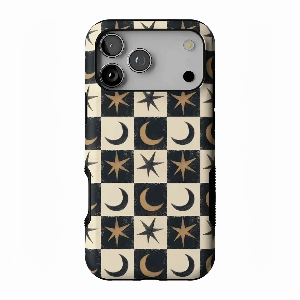 Marble Texture Mystic Moonstar | Black Celestial Case