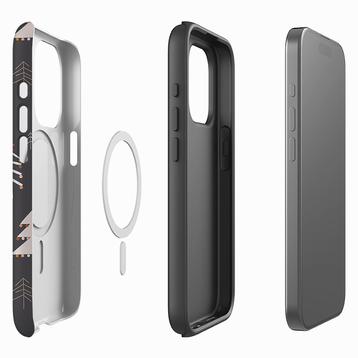 Elegant Pattern Hand Feel iPhone MagSafe Tough Case -  Dark Xmas Trees