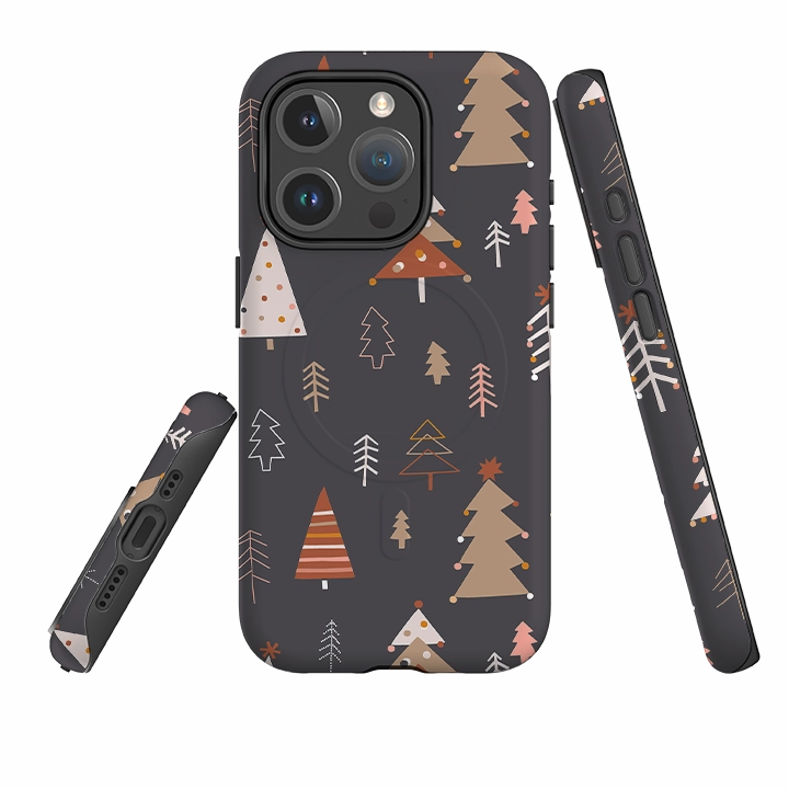 Soft Finish Layer iPhone MagSafe Tough Case -  Dark Xmas Trees