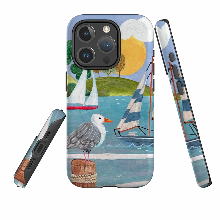 iPhone MagSafe Tough Case -  Sailing By Caroline Bonne Muller Flexible Surface Texture