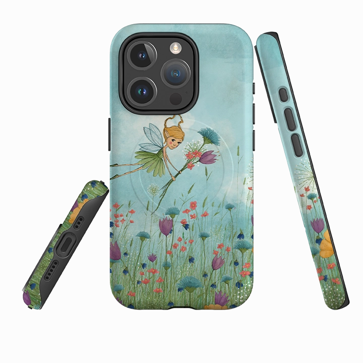 Luxury Build Matte Pattern Layer iPhone MagSafe Tough Case - Flower Fairy By Maja Lindberg