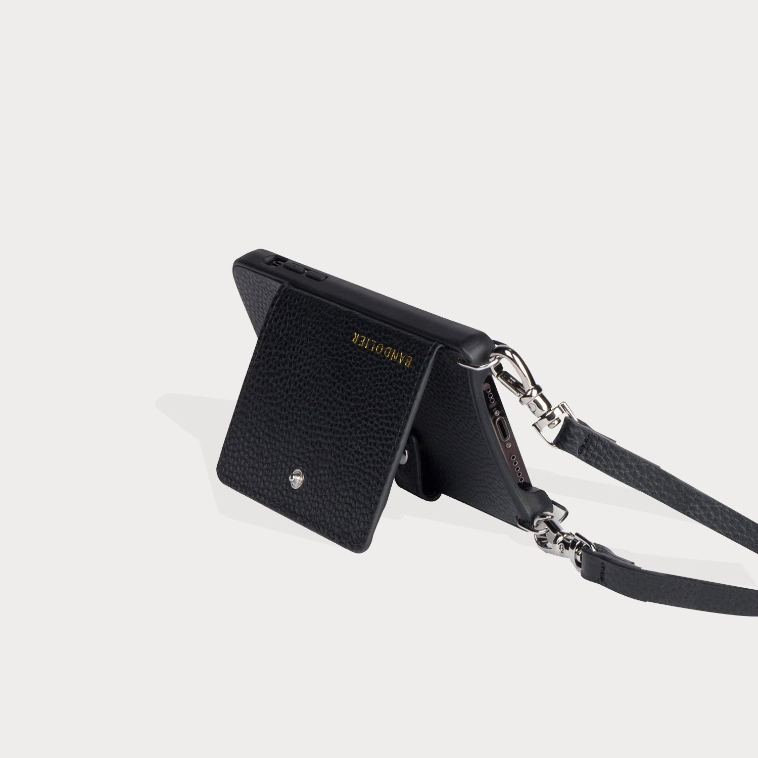 Mila MagSafe Charging Crossbody Bandolier - Black/Silver Minimal Surface Layer