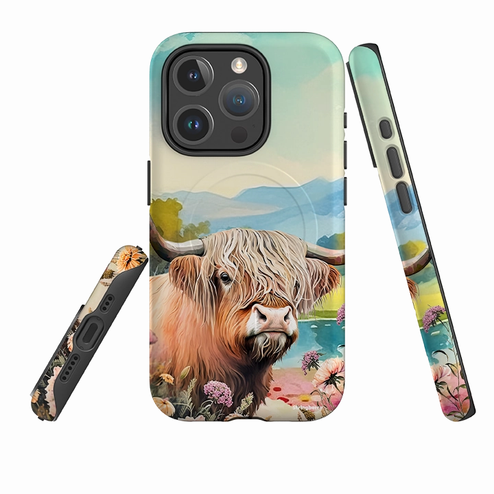 Premium Feel Color Layer iPhone MagSafe Tough Case - Highland Cow I