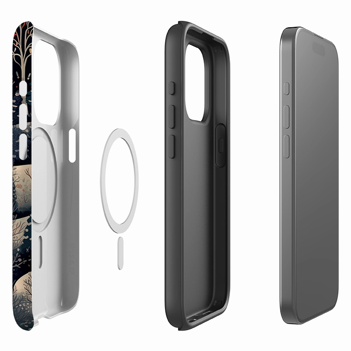 iPhone MagSafe Tough Case - Nordic Xmas Stylish Detail Layer Protective Outline