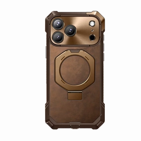 UB GRIP Series iPhone 17 Pro Max Premium Leather Phone Case - Brown Urban Fashion Elegant Layer Texture