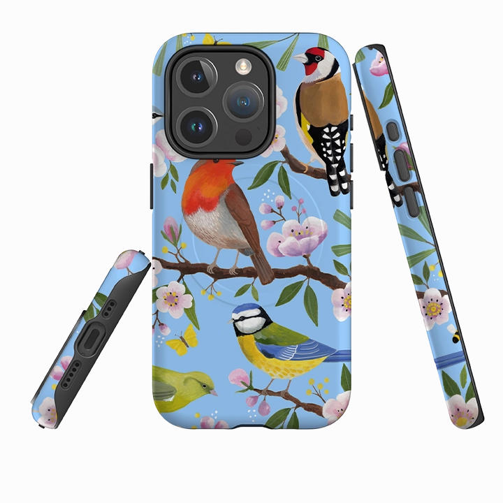 iPhone MagSafe Tough Case -  Garden Birds By Bex Parkin Hybrid Texture