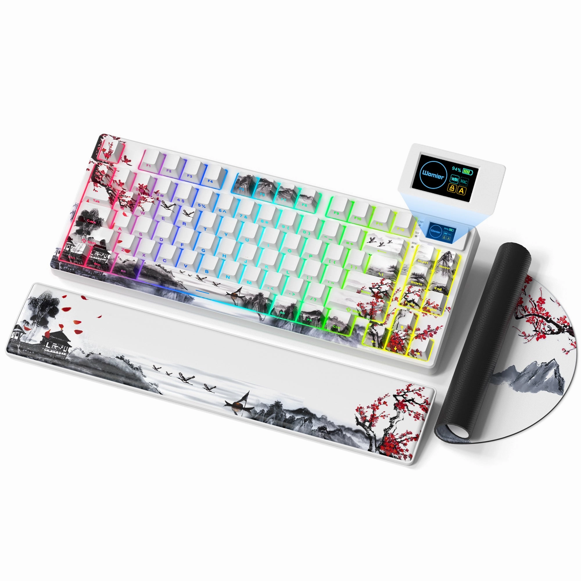 Mechanical Experience Kit Premium Keyboard Build Womier SK80 PRO Themed 75% Wireless Keyboard with Multimedia Display