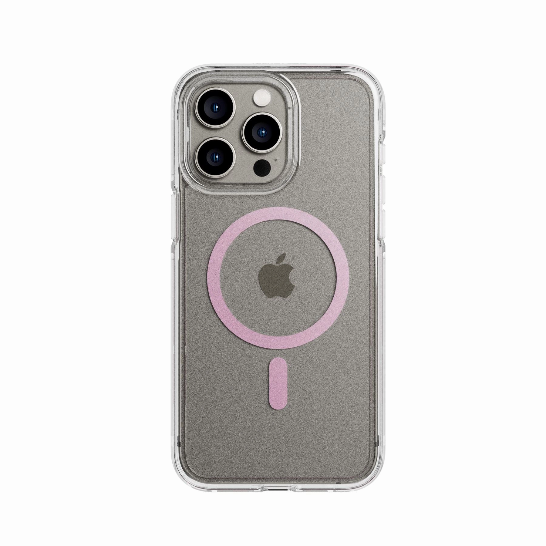 FlexQuartz - Apple iPhone 15 Pro Max Case MagSafe Compatible - Pink Smooth Coating Simple Texture