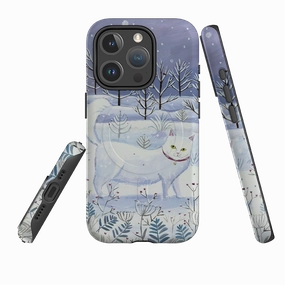 iPhone MagSafe Tough Case - White Cat By Mary Stubberfield Flexible Fit
