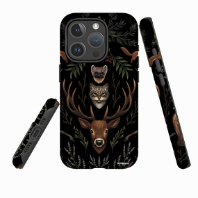 anti dust Hybrid Finish Texture iPhone MagSafe Tough Case -  Highland Wildlife By Anna Stead