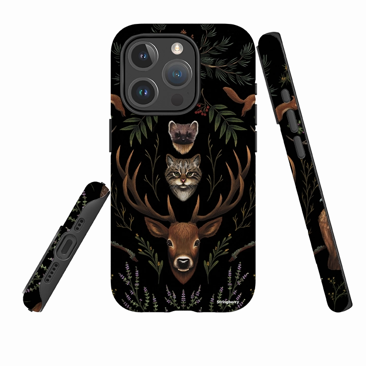 Hybrid Surface Layer iPhone MagSafe Tough Case -  Highland Wildlife By Anna Stead
