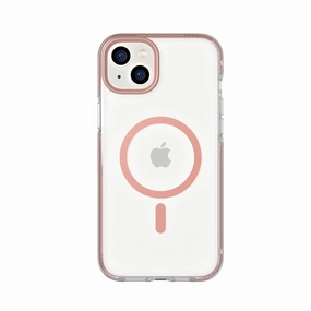 EvoCrystal - Apple iPhone 14 Plus Case MagSafe Compatible - Rose Gold Grip Enhanced Flexible Surface Texture
