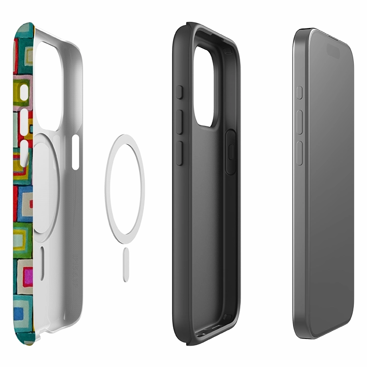 Classic Pattern Ultra Thin iPhone MagSafe Tough Case -  Atelier Blanket Squares Bright By Sarah Campbell