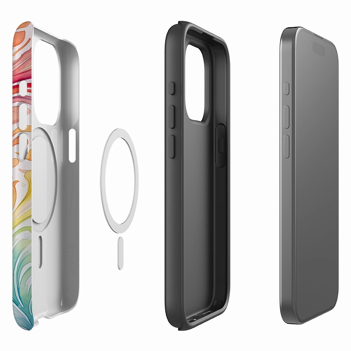Protective Build iPhone MagSafe Tough Case - Cosmic Waves II
