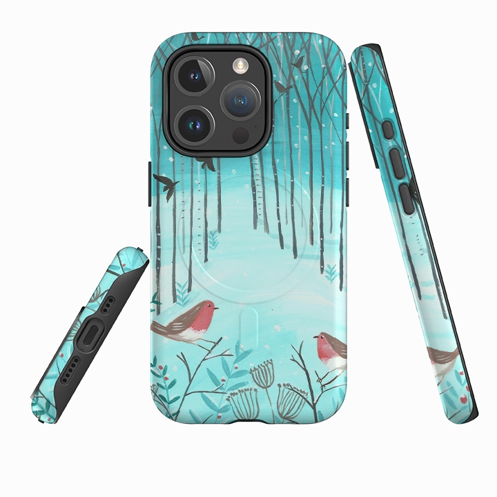 iPhone MagSafe Tough Case - Winter Forest By Mary Stubberfield Smooth Look Texture