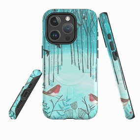 iPhone MagSafe Tough Case - Winter Forest By Mary Stubberfield Smooth Look Texture