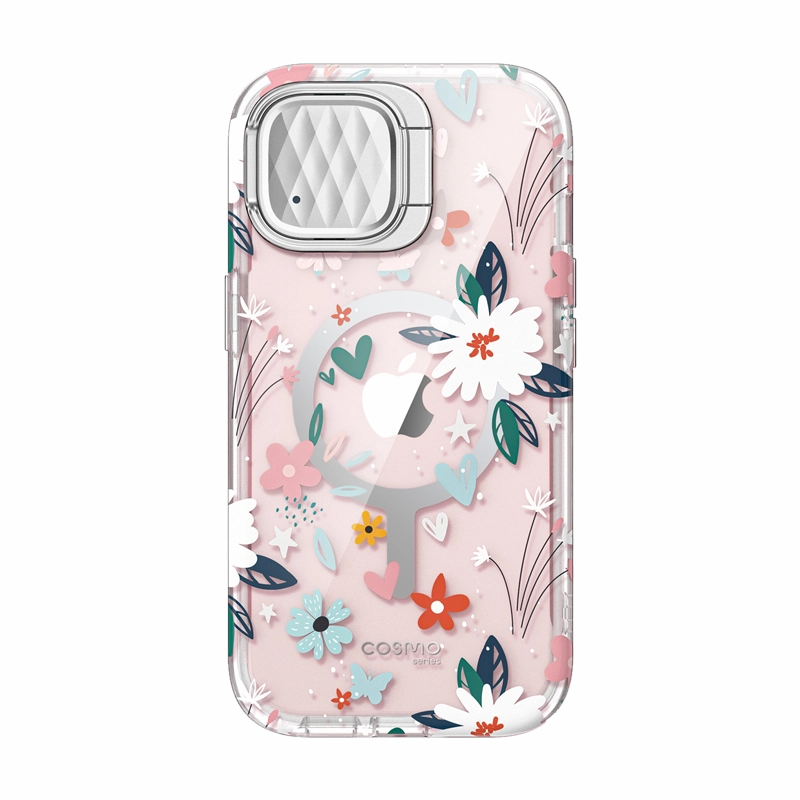 iPhone 13 Cosmo Mag Case - Flower Stylish Layer Texture Flexible Pattern Layer