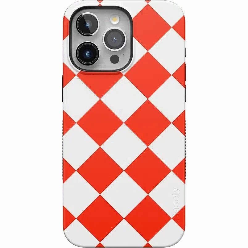 Red Checkerboard | High Contrast Design Case slim fit Premium Edge Design