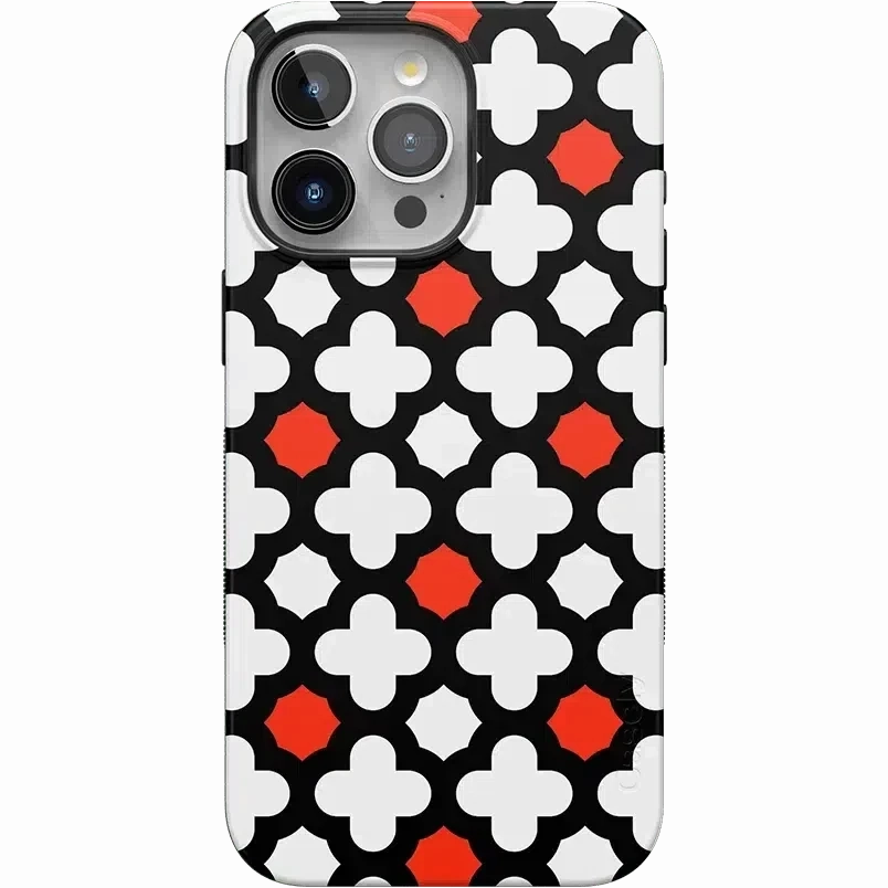 Red Lattice Tile | High Contrast Design Case Stylish grip