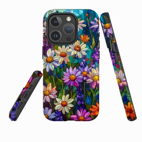 iPhone MagSafe Tough Case - Purple Daisies Durable Texture Finish