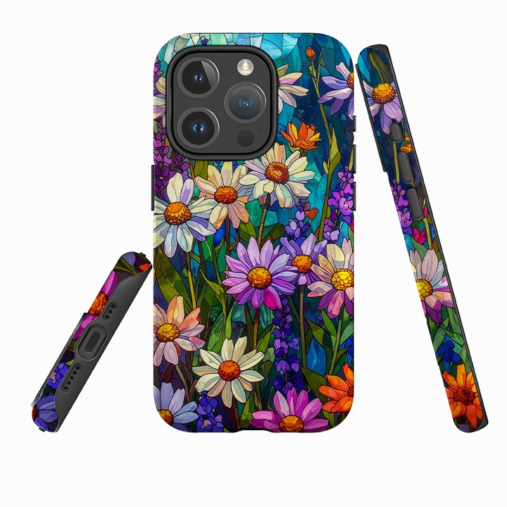iPhone MagSafe Tough Case - Purple Daisies Gloss Surface Layer