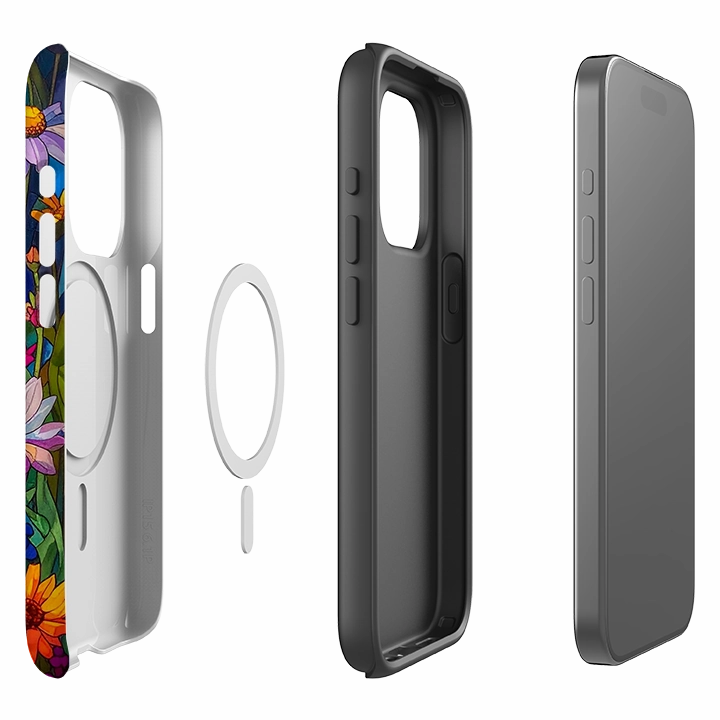 iPhone MagSafe Tough Case - Purple Daisies Premium Texture