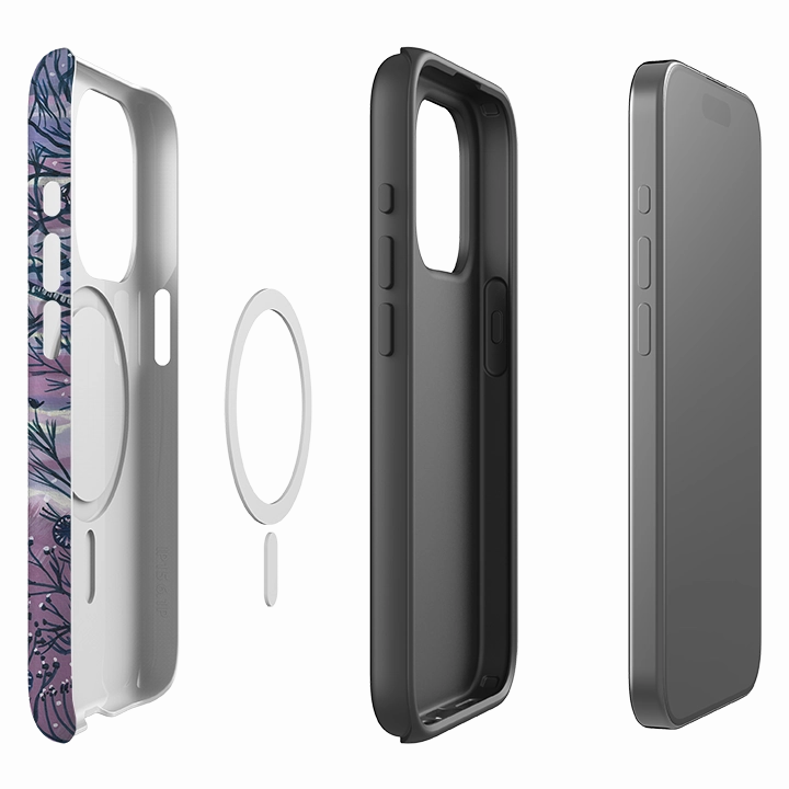 iPhone MagSafe Tough Case - Winter Cats II By Mary Stubberfield Luxury Texture Finish Wireless charging