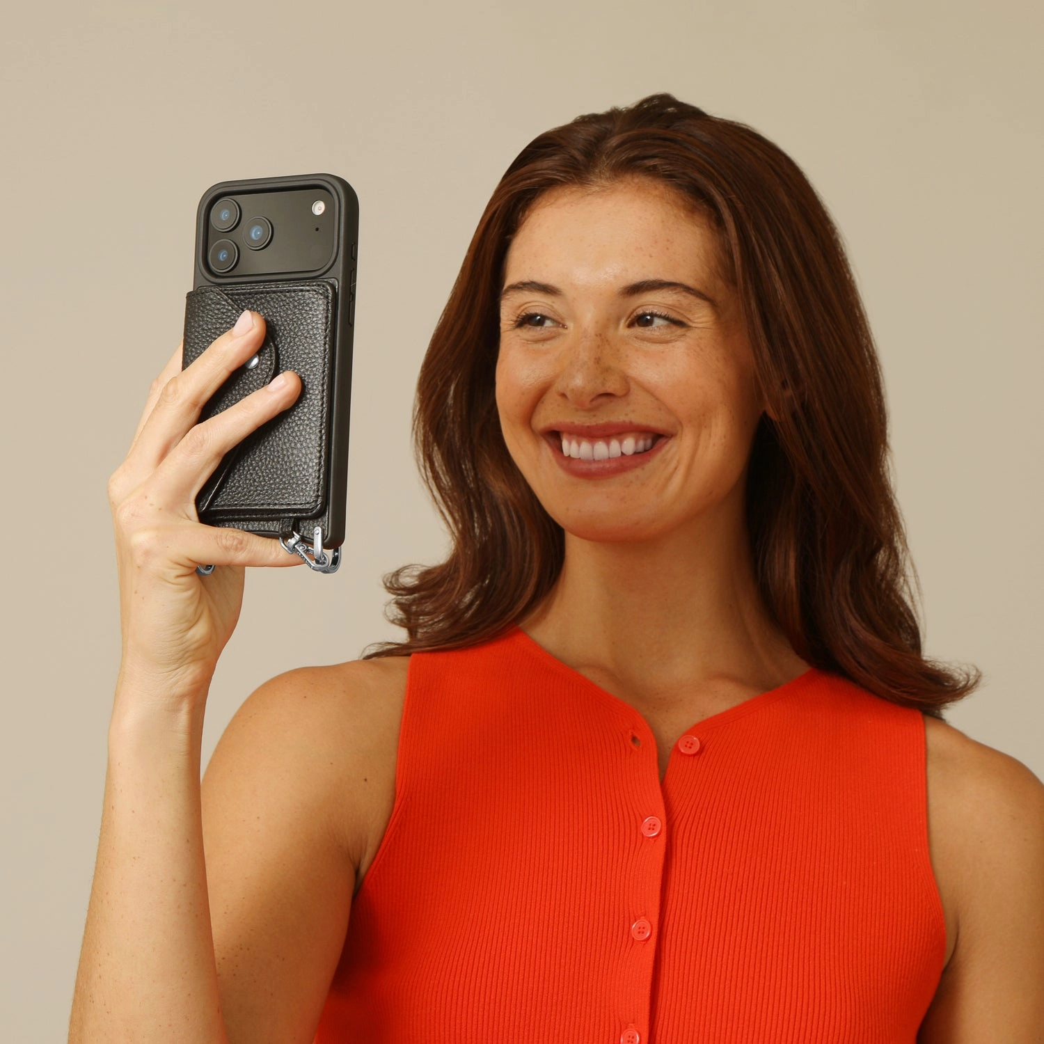 Remi Magnet Wallet Crossbody Phone Case - Black/Silver Scratch Resistant