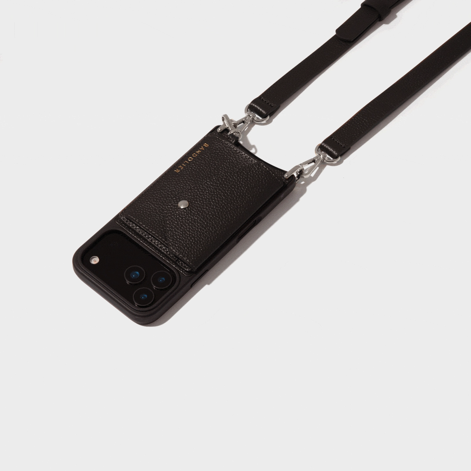 Remi Magnet Wallet Crossbody Phone Case - Black/Silver Gloss Touch