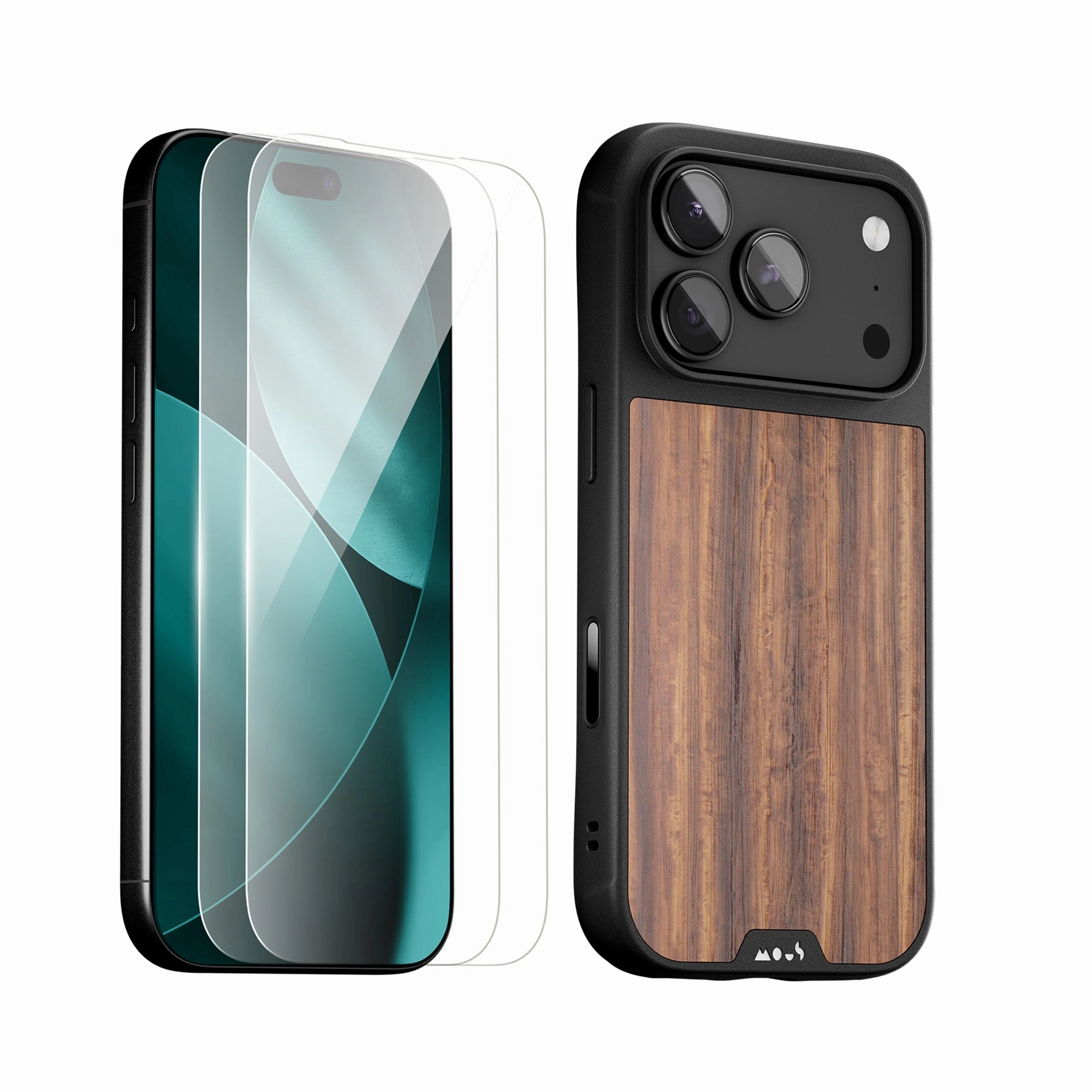 Durable Edge Finish Soft Look Texture Walnut Protective Case and Screen Protector - iPhone Protection Kit
