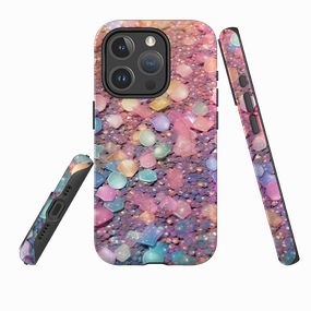 iPhone MagSafe Tough Case - Space Pebbles (case does not glitter) Stylish frame Frosted Finish