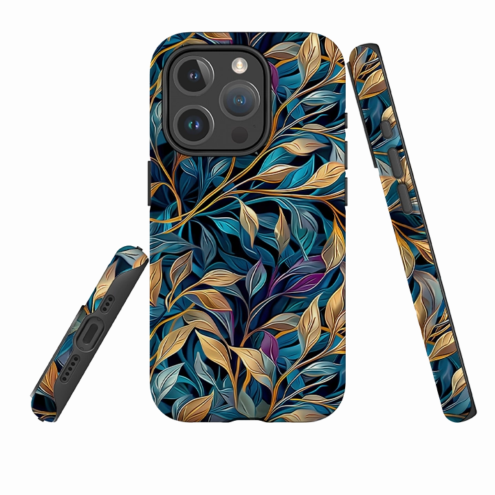 iPhone MagSafe Tough Case - Golden Leaves Protective Detail Rugged Grip