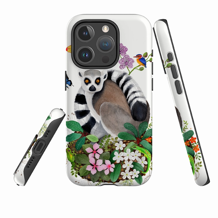 Classic Texture iPhone MagSafe Tough Case - Madagascar Lemur By Bex Parkin
