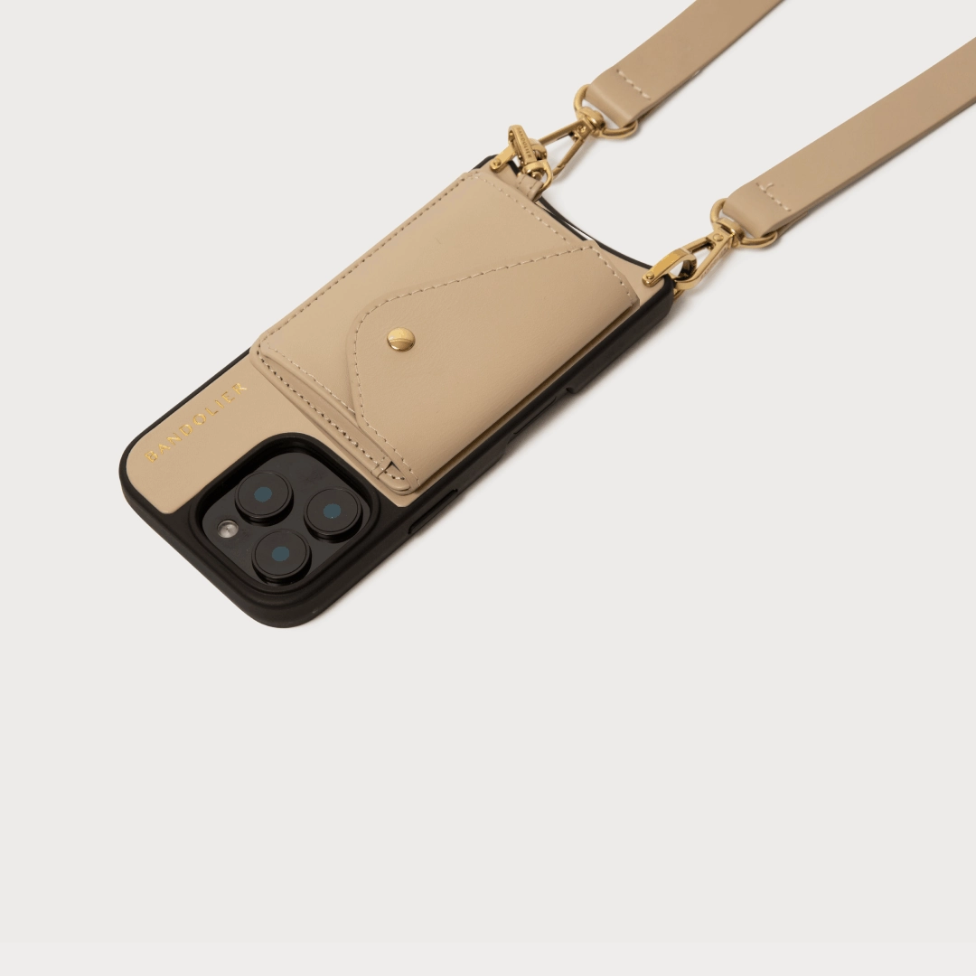 Comfort touch Remi Magnet Wallet Crossbody Phone Case - Beige/Gold