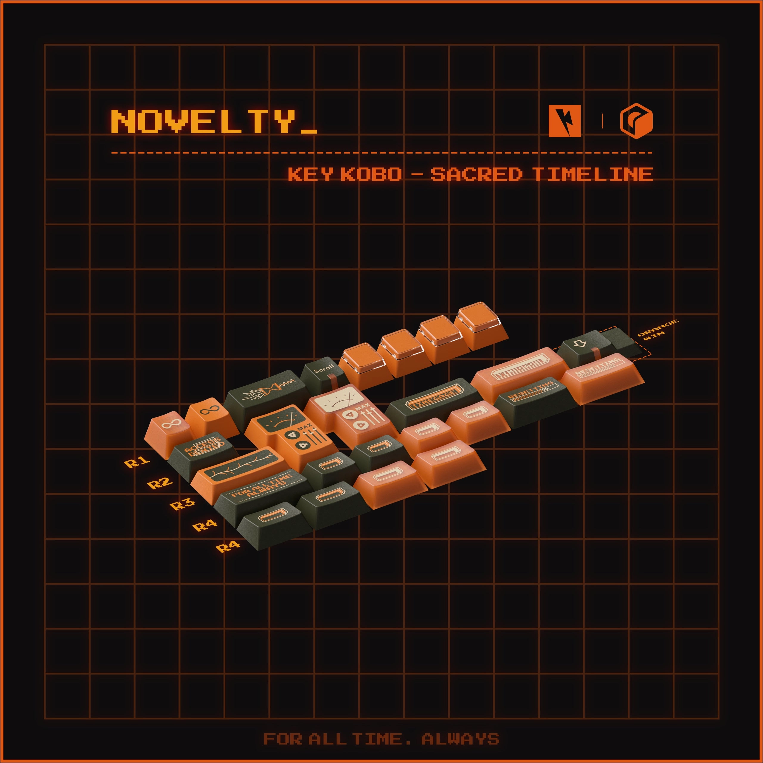 Smooth Actuation Keys KEYKOBO SACRED TIMELINE ABS DOUBLE-SHOT KEYCAP SET