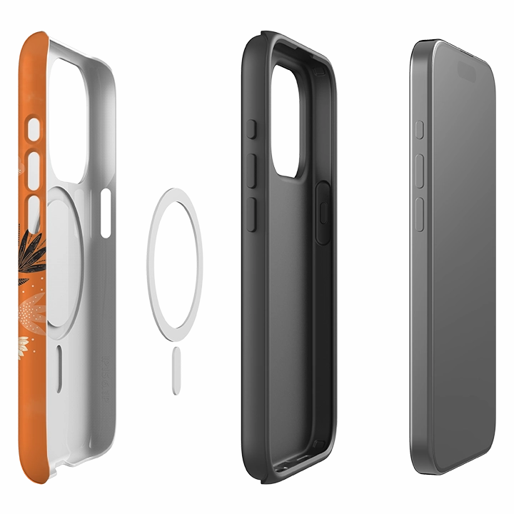 iPhone MagSafe Tough Case -  Sugar Skull Orange By Jade Mosinski Handheld device