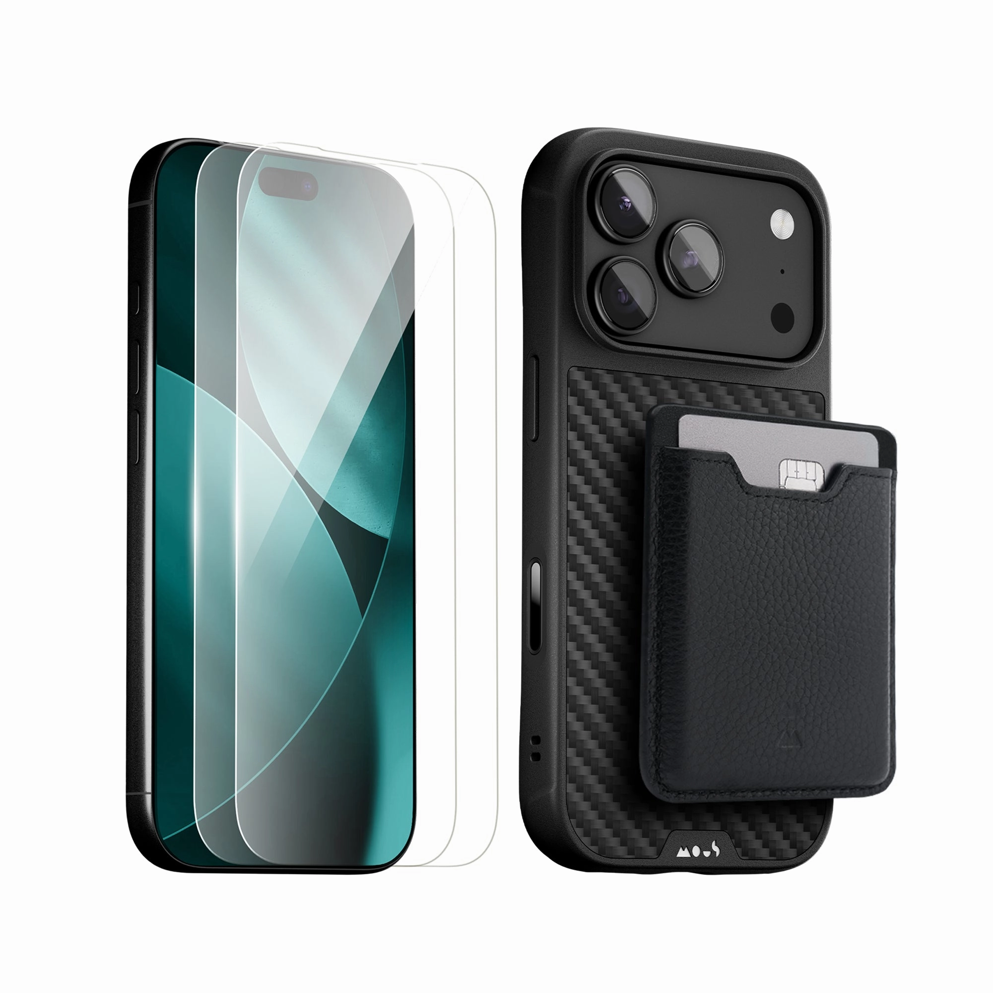Aramid Fibre Protective Case, Screen Protector and Card Wallet - iPhone Starter Kit Rugged Pattern Design