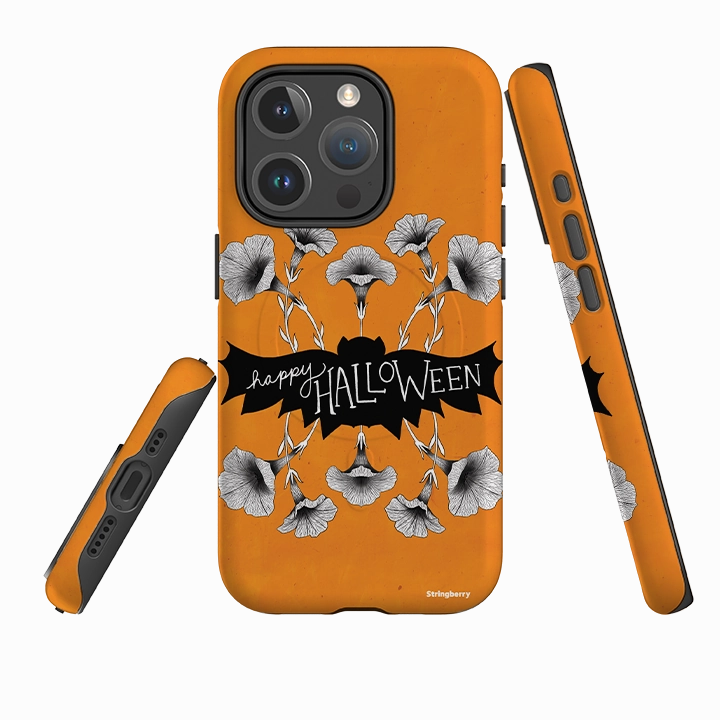 Flexible Grip Texture iPhone MagSafe Tough Case -  Halloween Bat By Nina Pace