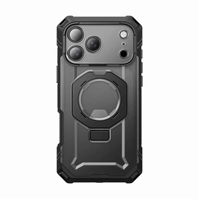 Smooth Pattern UB GRIP PRO Series iPhone 17 Pro MagSafe Phone Case with HD Tempered Glass - Black